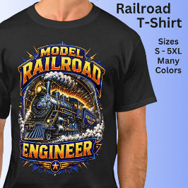 模型鉄道エンジニアの蒸気機関車 Tシャツ