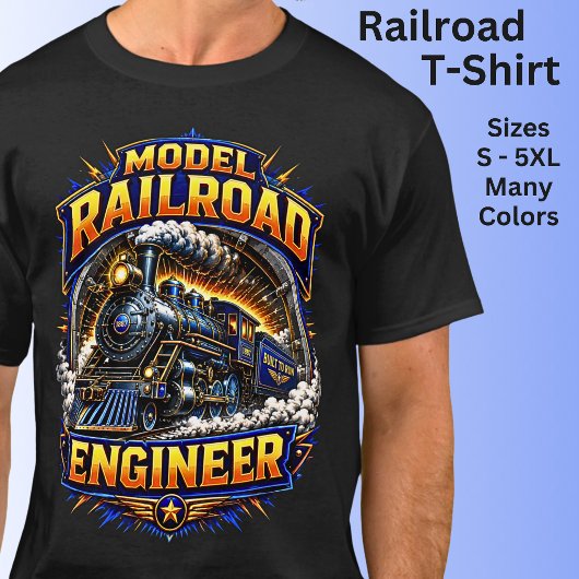 模型鉄道エンジニアの蒸気機関車 Tシャツ