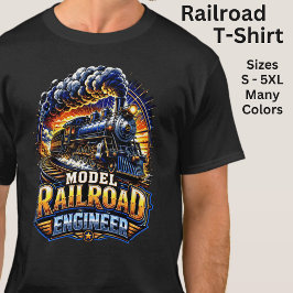 模型鉄道エンジニアの蒸気機関車 Tシャツ