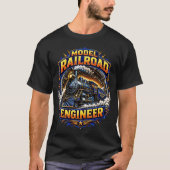 模型鉄道エンジニアの蒸気機関車 Tシャツ (正面)