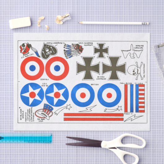 模型飛行機の国民の記章、WWI FACのサイズ 薄葉紙 (クラフト)