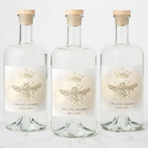 模擬グリッタービー酒ボトルラベル