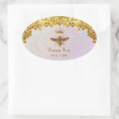 模擬グリッター蜂 楕円形シール (バッグ)