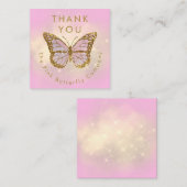 模擬グリッター蝶感謝してい蝶あなた エンクロージャーカード (正面/裏面)