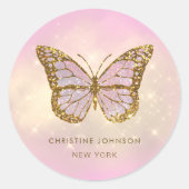 模擬グリッター蝶 ラウンドシール (正面)