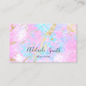 模擬グリッター詳細パープルパステルブルー 名刺 (正面)