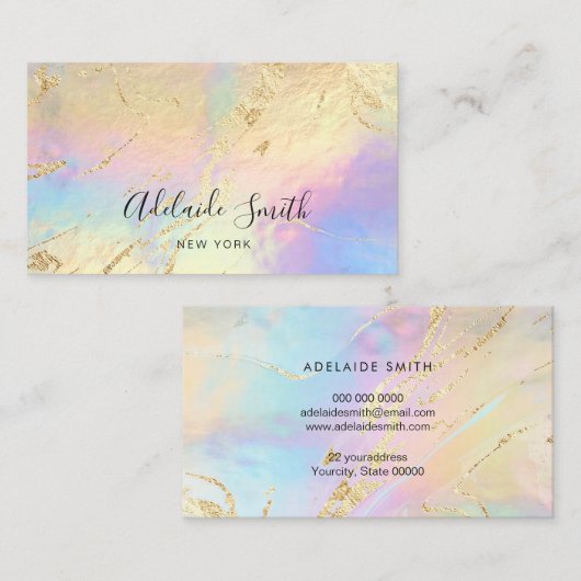 模擬フォイル詳細フェイクホログラフィック効果 名刺 (正面/裏面)