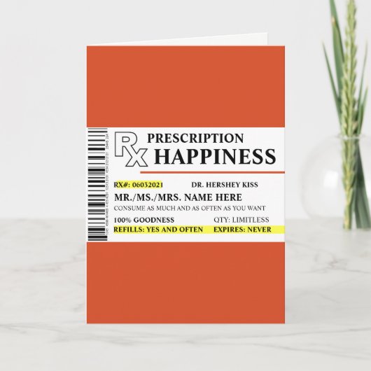 模擬処方箋ボトルおもしろい誕生日 カード (正面)