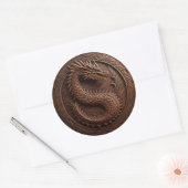 模擬木彫ドラゴン ラウンドシール (封筒)