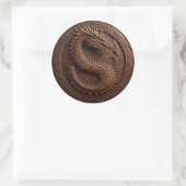 模擬木彫ドラゴン ラウンドシール (バッグ)