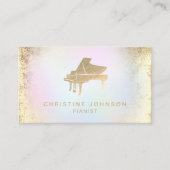 模擬金ゴールドフォイルのピアノロゴ 名刺 (正面)