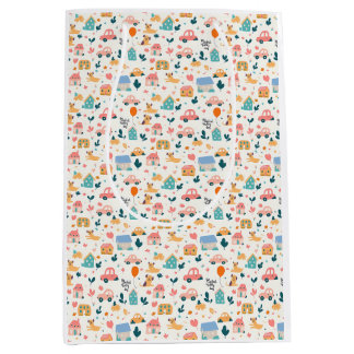 模様のあるよくはしゃぐ抱き枕 ミディアムペーパーバッグ