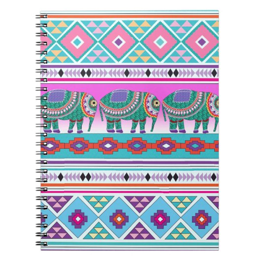 模様のあるアステカ象 ノートブック (正面)