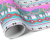 模様のあるアステカ象 ラッピングペーパー (ロールコーナー)