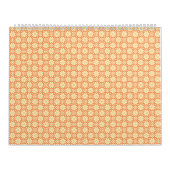 模様のあるオレンジ色と白い背景 カレンダー (カバー)