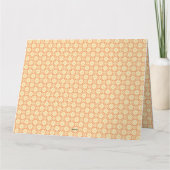 模様のあるオレンジ色と白い背景 サンキューカード (裏面)