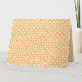 模様のあるオレンジ色と白い背景 サンキューカード (正面)