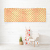 模様のあるオレンジ色と白い背景 横断幕 (インサイチュ)