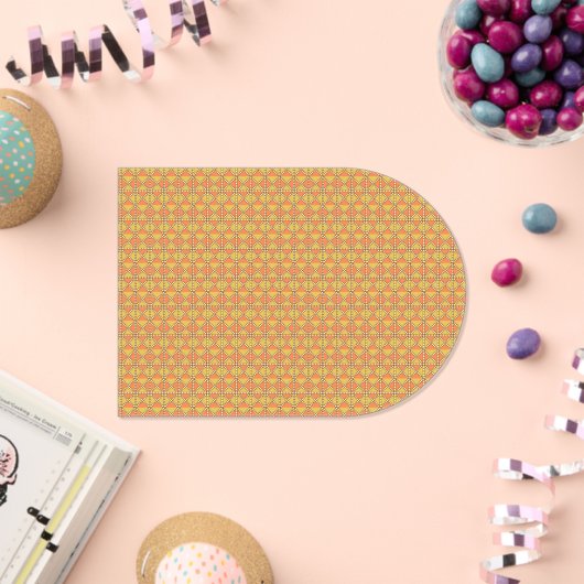 模様のあるオレンジ色と黄色の背景 アクリル招待状 (インサイチュ (お祝い))