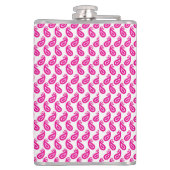 模様のあるピンクと白の背景 フラスク (裏面)