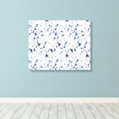 模様のある白と青の背景 キャンバスプリント (インサイチュ (ウッドフロア))