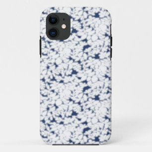 模様のある白と青の背景 iPhone 11 ケース