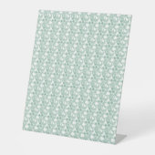 模様のある緑と白の背景 台座サイン (正面)