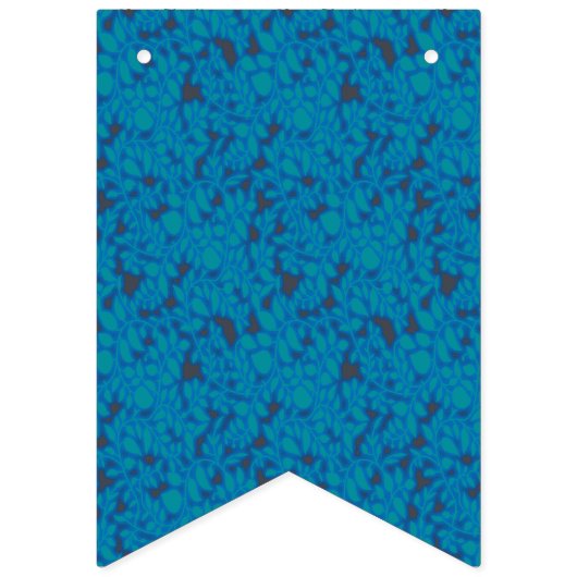 模様のある青と黒の背景 バンティングフラッグ (第1の旗)