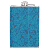 模様のある青と黒の背景 フラスク (裏面)