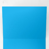 模様のない鮮やかな青の無地の背景 三つ折りカード (内部最初)