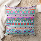 模様のアステカ象 クッション (ブランケット)