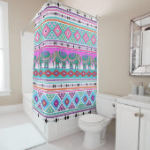 模様のアステカ象 シャワーカーテン (インサイチュ)