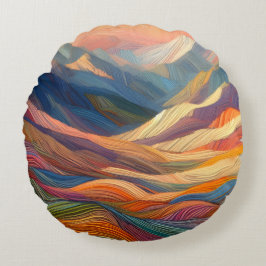 模様のカラフル響き ラウンドクッション