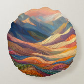 模様のカラフル響き ラウンドクッション (裏面)