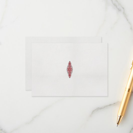 模様のデザイン赤と白 エンクロージャーカード (正面/裏面インサイチュ)