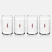 模様のデザイン赤と白 ガラス缶 (裏面)