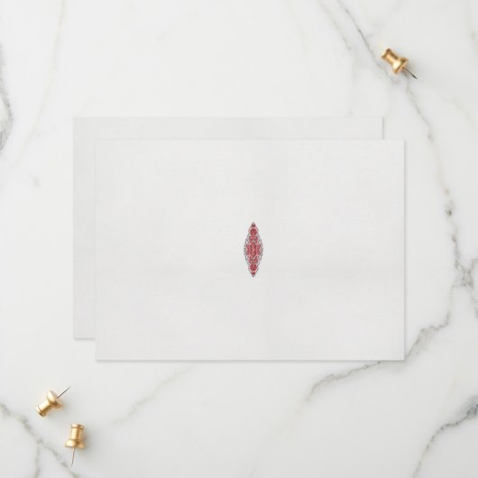 模様のデザイン赤と白 セーブザデート (正面/裏面インサイチュ)