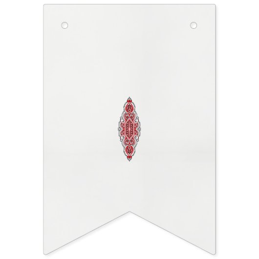 模様のデザイン赤と白 バンティングフラッグ (第1の旗)