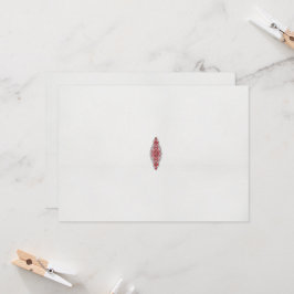 模様のデザイン赤と白 招待状