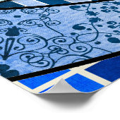 模様のフクロウ ポスター (角)