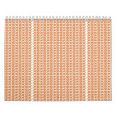 模様の入ったオレンジ色の敷物が平らに置かれている カレンダー (カバー)