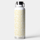 模様の入った白と金ゴールドの壁紙 ウォーターボトル (背面)