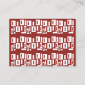 模様の入った赤い敷物が広がっている プレイスカード (裏面)