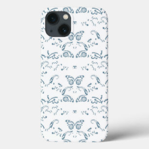 模様の入った青と白の壁紙 iPhone 13ケース