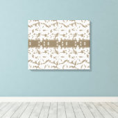 模様の白黒の写真 キャンバスプリント (インサイチュ (ウッドフロア))