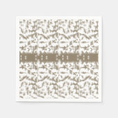 模様の白黒の写真 スタンダードカクテルナプキン (正面)