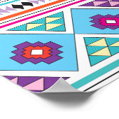 模様の美しアステカい象 ポスター (角)