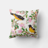 模様は鳥花だ。紋が出ている クッション (裏面)