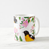 模様は鳥花だ。紋が出ている コーヒーマグカップ (正面右)