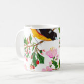 模様は鳥花だ。紋が出ている コーヒーマグカップ (正面左)